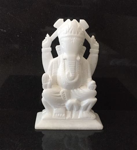 Buy Rathore Handicrafts Lord Ganesha White Marble Idol God Ganpati