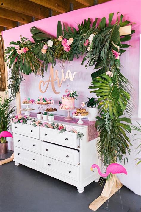 Karas Party Ideas Lets Flamingle Tropical Flamingo Birthday Party