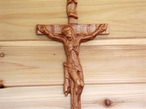 Jesus Christ On The Cross Wood Carved By Thewoodgraingallery