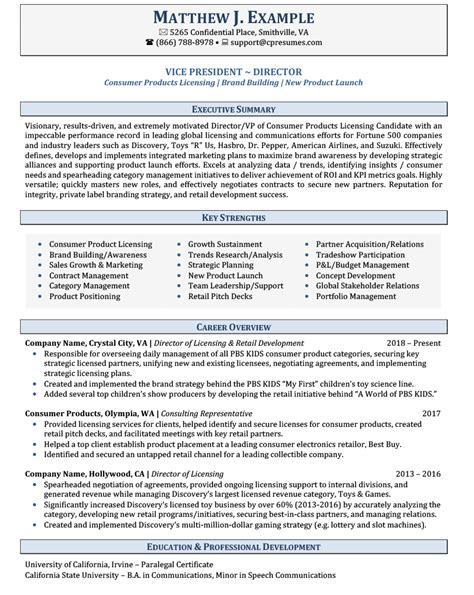 Executive Management Resume Sample Resume Example For C Suite Executives