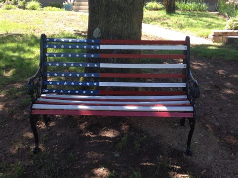 American Flag Bench Outdoor Decor Outdoor American Flag