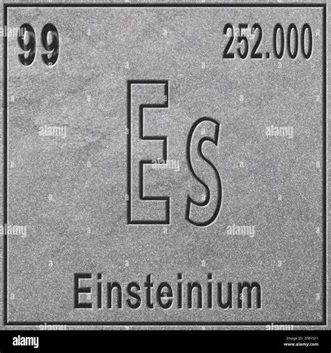Einsteinium Chemical Element Sign With Atomic Number And Atomic Weight