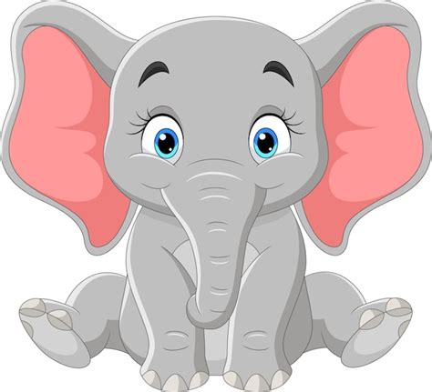 Premium Vector Cartoon Happy Baby Elephant Sitting