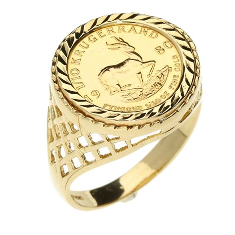 9ct 110th Krugerrand Ring Size V 71g Second Hand Miltons Diamonds