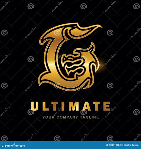 Gold Dragon Letter G Initial Logo Stock Vector Illustration Of