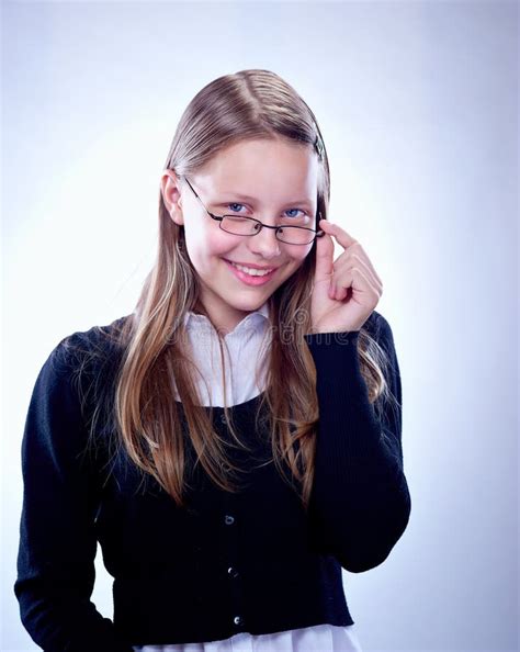 Portrait Of A Teen Girl With Glasses Stock Photo Image Of European