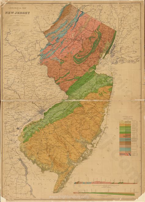 1889 Geological Map Of New Jersey Double Page Sheet No 20