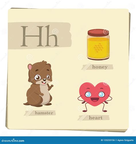 Colorful Alphabet For Kids Letter H Stock Vector Illustration Of