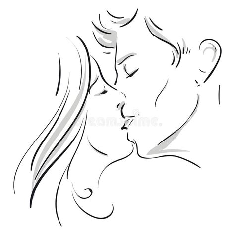 Desenho De Duas Pessoas Se Beijando