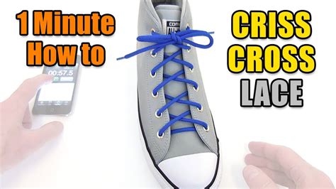 Criss Cross Lacing One Minute How To Professor Shoelace Youtube
