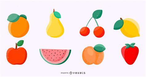 Set Of Fruits Vector Graphics Vector Download