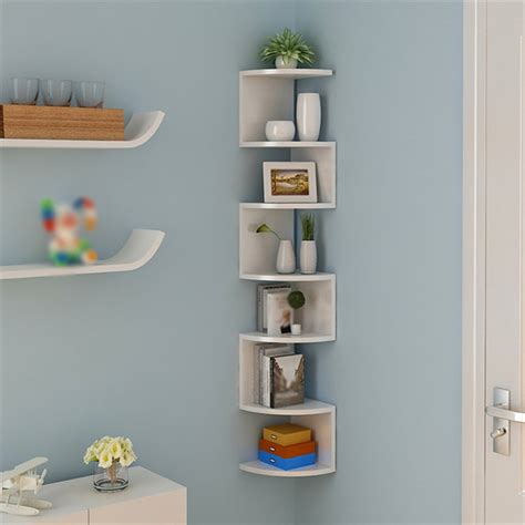 257 Tier Wall Mount Floating Radial Corner Shelf With 059 In Thick