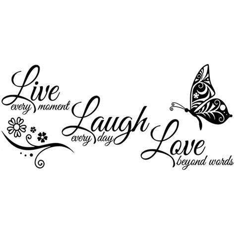 Live Laugh Love Butterfly Flower Wall Art Sticker Modern Wall Decals