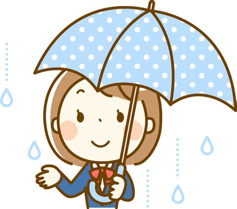 Schoolgirl With Umbrella Openclipart