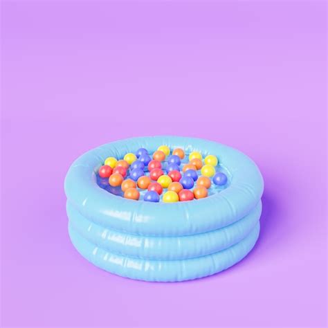 Premium Photo Inflatable Pool With Colorful Balls