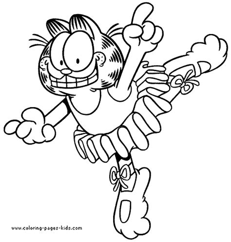 Garfield Color Page Free Cartoon Coloring Book Pages For Kids