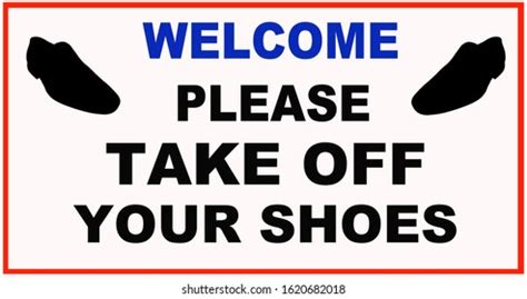 PVC SIGNAGE PLEASE TAKE OFF YOUR SHOES AND SLIPPERS SIZE A4