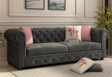 Let's walk through three simple scenarios to help work out the sectional vs sofa question once and for all… ethan sofa | design: Buy Henry 3 Seater Sofa (Velvet, Graphite Grey) Online in ...