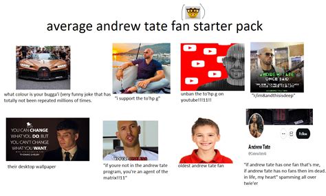 Andrew Tate Fan Starter Pack Rstarterpacks