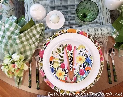 Spode Emmas Garden Spring Table Setting With Williams Sonoma Bunny Vase