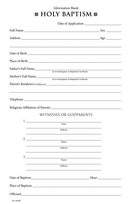 Form Of Baptism Fill Out And Sign Printable Pdf Templ