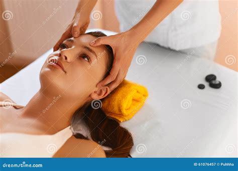 Face Spa Woman During Facial Massage Face Treatment Skin Care Stock Image Image Of