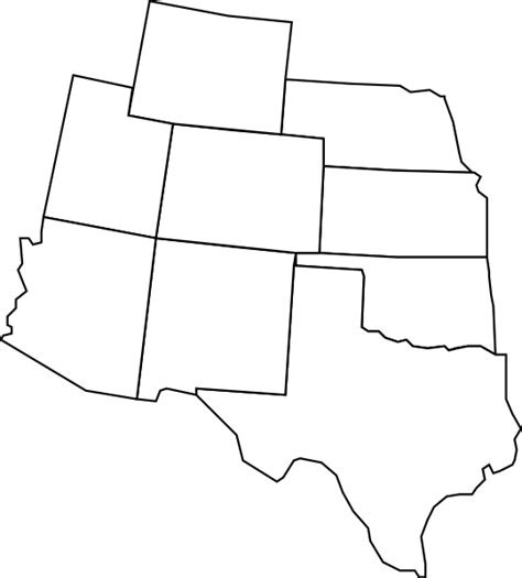 Colorado Map With Surrounding States Clip Art At Vector