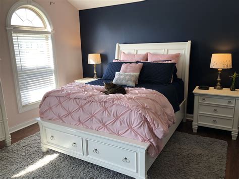 10 Navy Blue And Pink Bedroom Decoomo