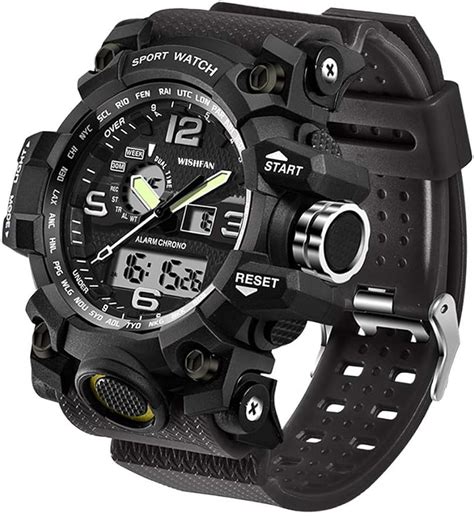 Mens Military Watch Dual Display Waterproof Sports Digital Watch Big