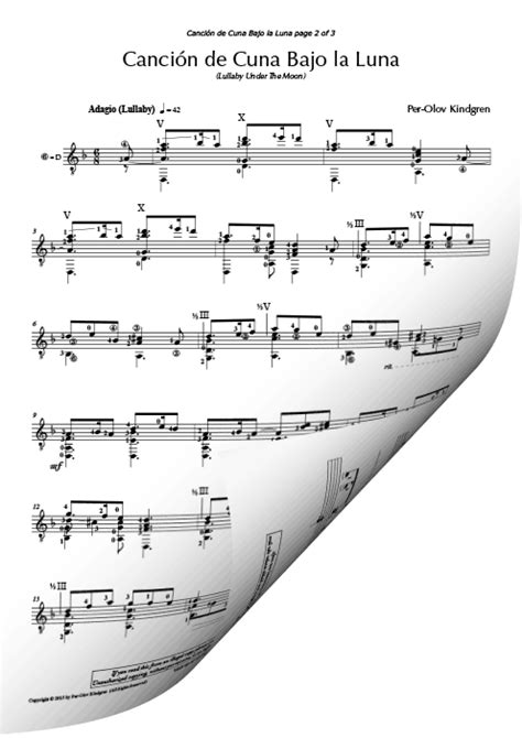 Cancion De Cuna Bajo La Luna (Lullaby under the Moon) (sheet music