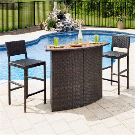 Home Styles Riviera Brown 3 Piece All Weather Woven Resin Wicker Patio