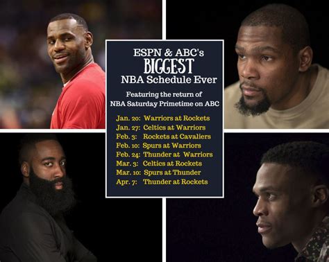 Abc, espn, tnt and nba tv again air national tv games throughout the regular season. ESPN & ABC Combine for Biggest NBA Regular-Season Schedule ...