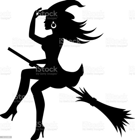 Witch On A Broomstick Stock Illustration Download Image