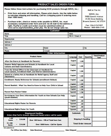 The Product Sales Order Form Is Shown In Black And White As Well As An