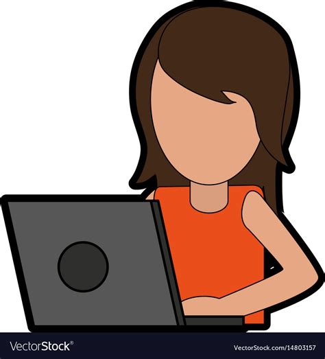 Person Using Laptop Computer Icon Image Royalty Free Vector