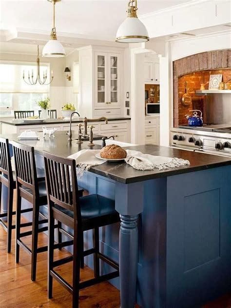 Blue Cabinet Paint Colorsour Kitchen Makeover Blue Kitchen Island
