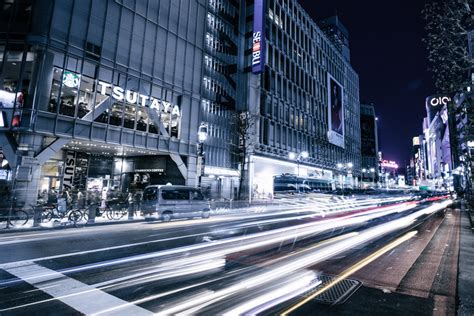 Streets Of Tokyo Japan At Night Image Free Stock Photo Public