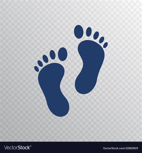 Foot Print Icon In Flat Style Foot Step Isolated Vector Image