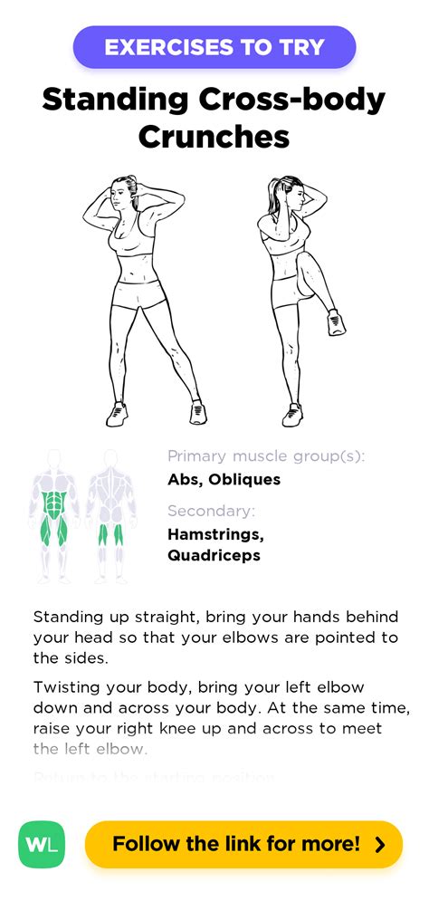Standing Cross Body Crunches WorkoutLabs Exercise Guide