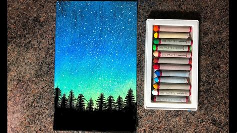 Beautiful Night Sky Drawing With Oil Pastels For Beginners Youtube