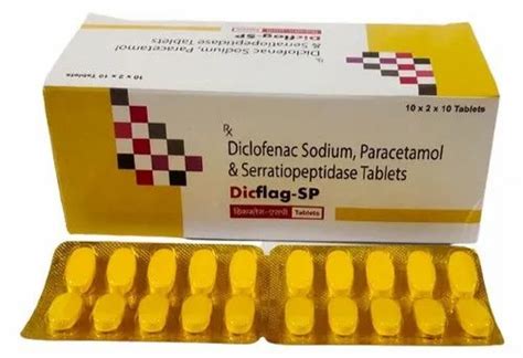Diclofenac Sodium Paracetamol And Serratiopeptidase Tablets At Rs Box Diclofenac