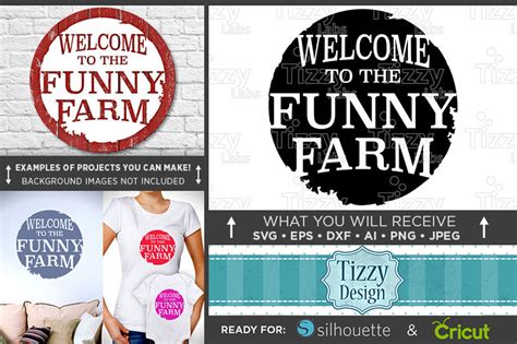 Welcome To The Funny Farm Svg File Farm House Decor Sign Svg 622 By