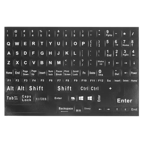 Uxcell English Keyboard Stickers Keyboard Replacement Cover Style 4