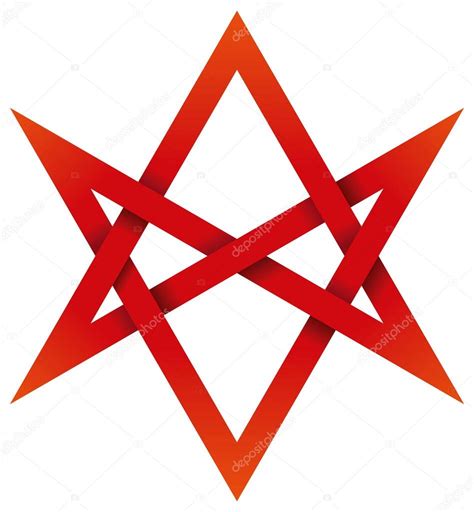 Hexagrama Unicursal Rojo 3d Vector Gráfico Vectorial © Furian Imagen