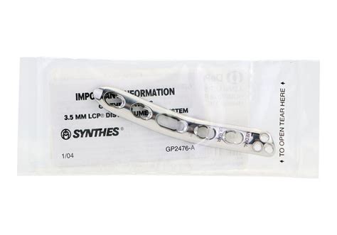 Synthes 35 Mm Lcp® Medial Distal Humerus Plate 5 Holes Left Aa Medical