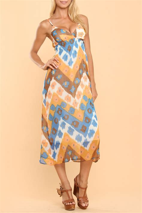 Shes Cool Cassiopeia Casual Maxi Dress In Blue And Brown Beyond The Rack 30 Maxi Dresses