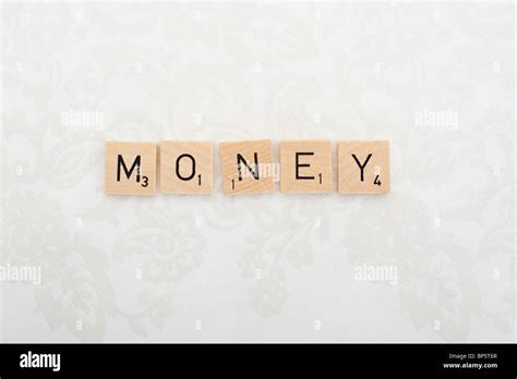 Game Tile Letters Spelling Money Stock Photo Alamy