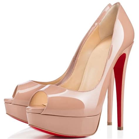Free Shipping Red Bottom Women Nude Pumps High Heels Shoes Fashion Peep