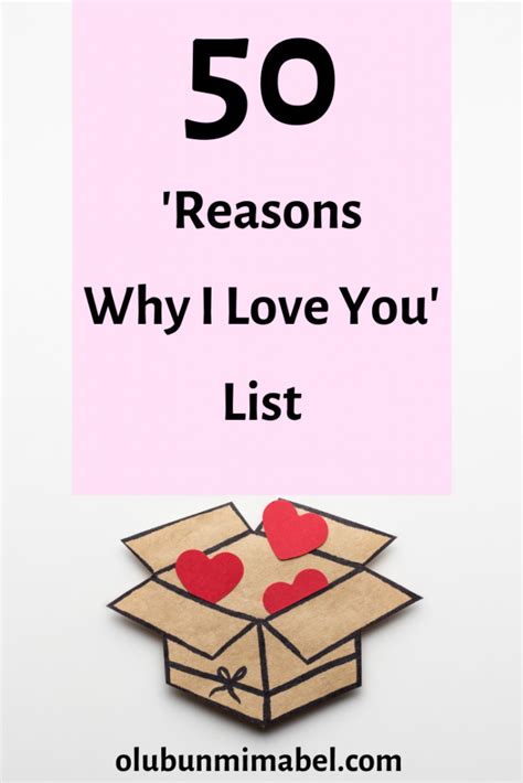 50 Reasons Why I Love You List Olubunmi Mabel