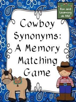 Cowboy Synonyms: A Memory Matching Game | Matching games, Memory match ...